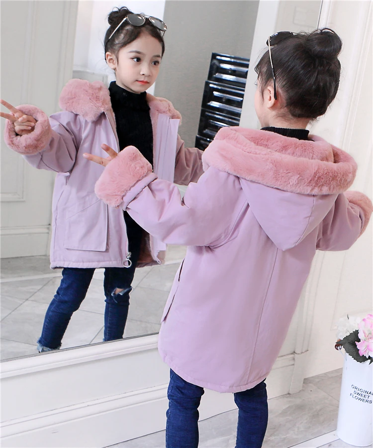Детская куртка весеннее пальто из искусственного меха для девочек новинка 2019