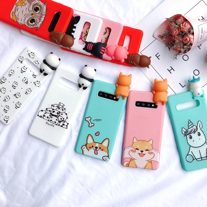S8 S9 S10 Plus чехол для Etui Samsung Galaxy S10E 3D Kawaii силиконовый Coque S7 Edge чехол|Бамперы| |