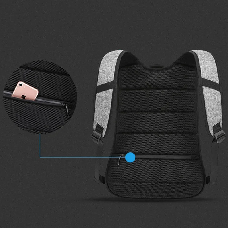 OZUKO холщовый рюкзак для мужчин USB зарядка блокировка паролей противокражный