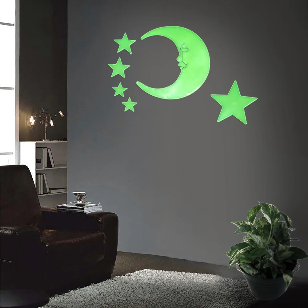 6 шт. светящиеся в темноте флуоресцентные наклейки на стену|Наклейки стену| |