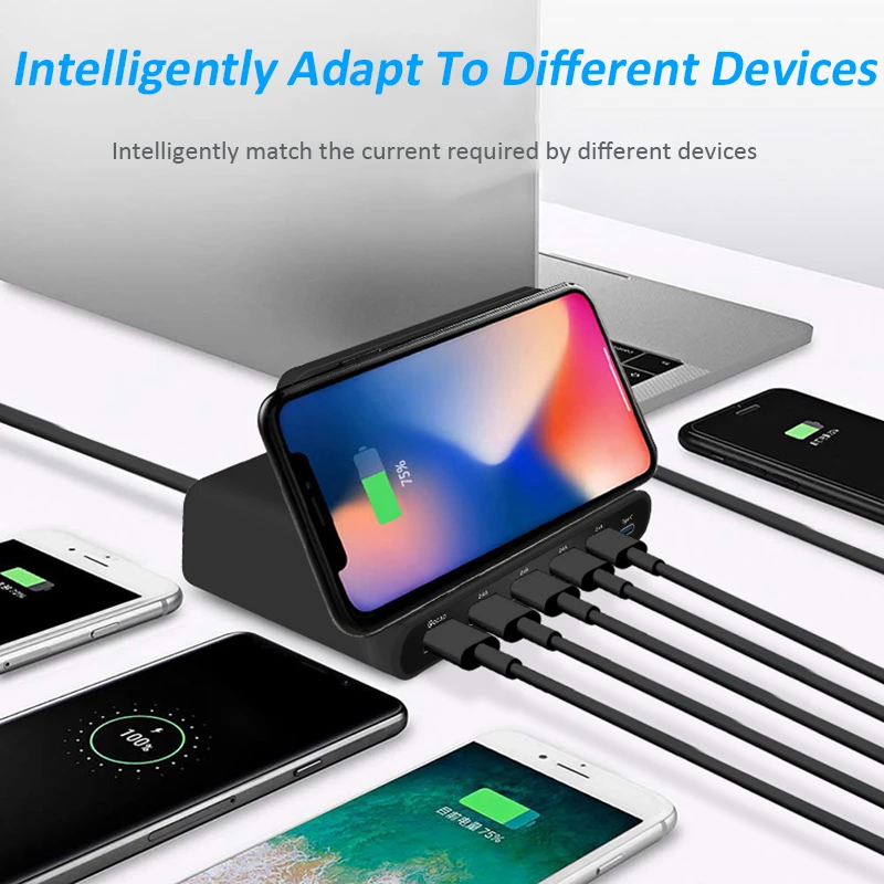 Беспроводное зарядное устройство FDGAO Qi с usb зарядкой 60 Вт держатель Quick Charge 3 0 для