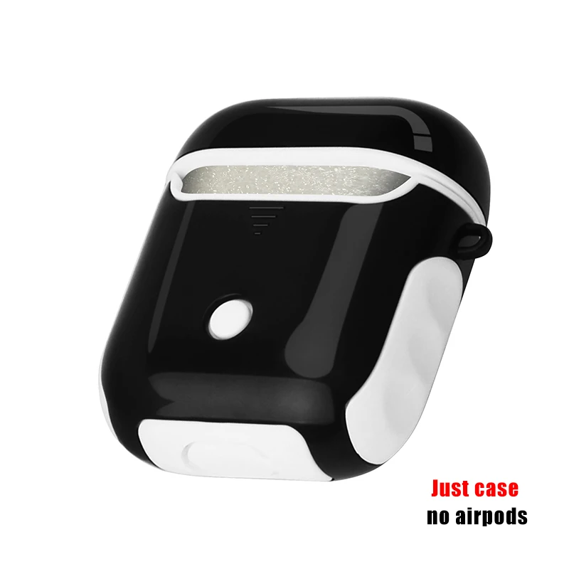 IKSNAIL для AirPods чехол Защитный силиконовый чехол противоударный Earpods чехол для Apple наушники для Airpod зарядное устройство аксессуары - Цвет: Black-white