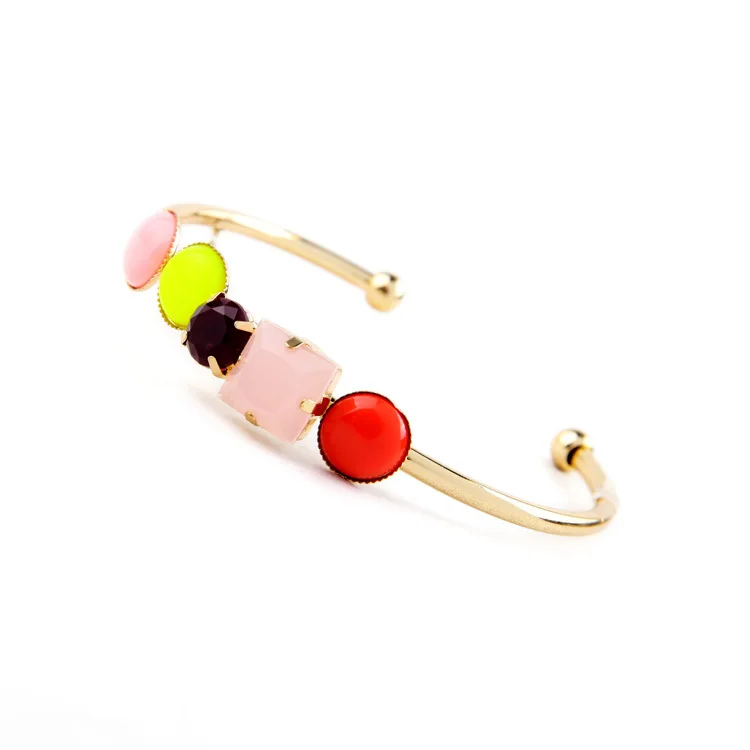 Оптовая цена Летний стиль браслет золотого цвета яркий цвет Геометрическая