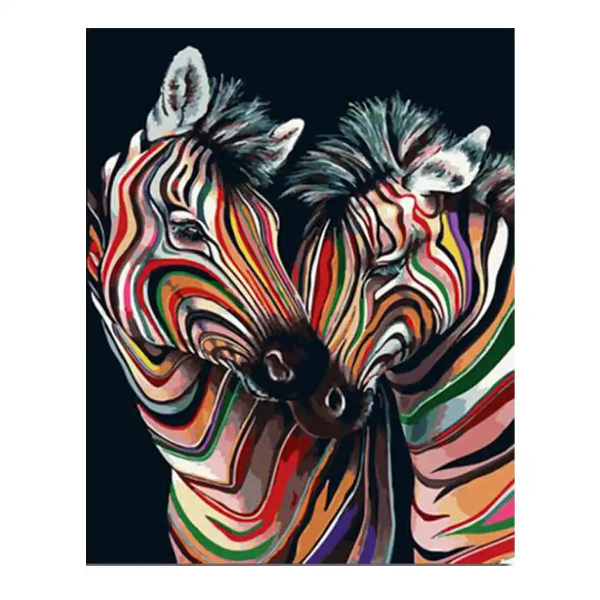 zebra painting 33 Diy картина по номерам, Мак, Раскраска по номерам, красочный Кот Раскраска по номерам - Цвет: zebra painting 33