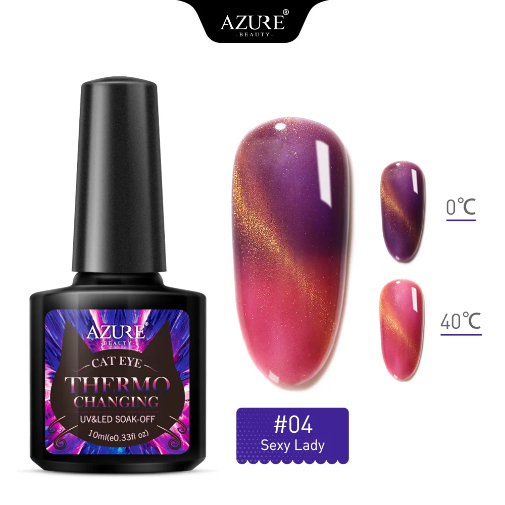 Azure beauty термостойкий УФ-Гель-лак замачиваемый Хамелеон светодиодный Гель-лак для ногтей Полупостоянный гель меняющий цвет лак - Цвет: Thermo Cat Eyes Gel