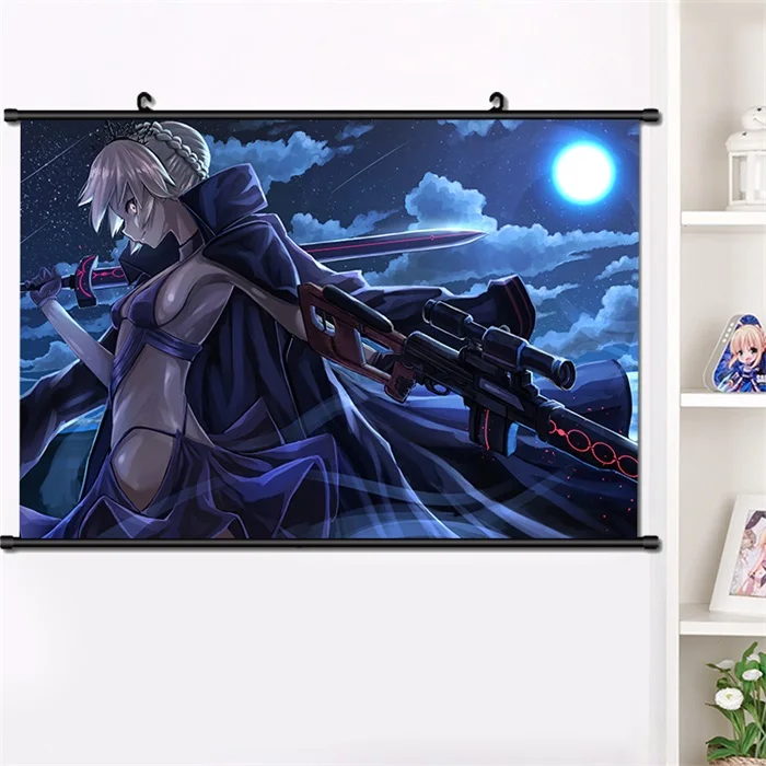 J Японская игра-аниме Fate/stay night Saber Alter FGO настенный Свиток Плакат манга настенные подвесные плакаты украшение дома 40*60 см - Цвет: J
