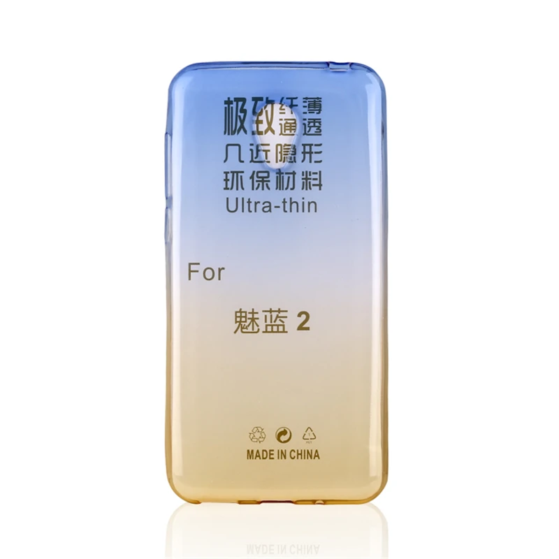 Телефон Случаях Для MEIZU Charm Blue 2 Ультратонких Прозрачный Градиент Цвета Дизайн ТПУ