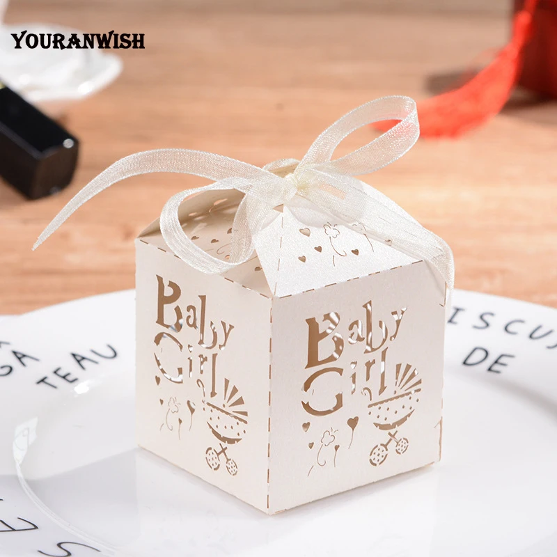Youpanwish 50 шт./лот детская коляска лазерная резка конфетные коробки для детского