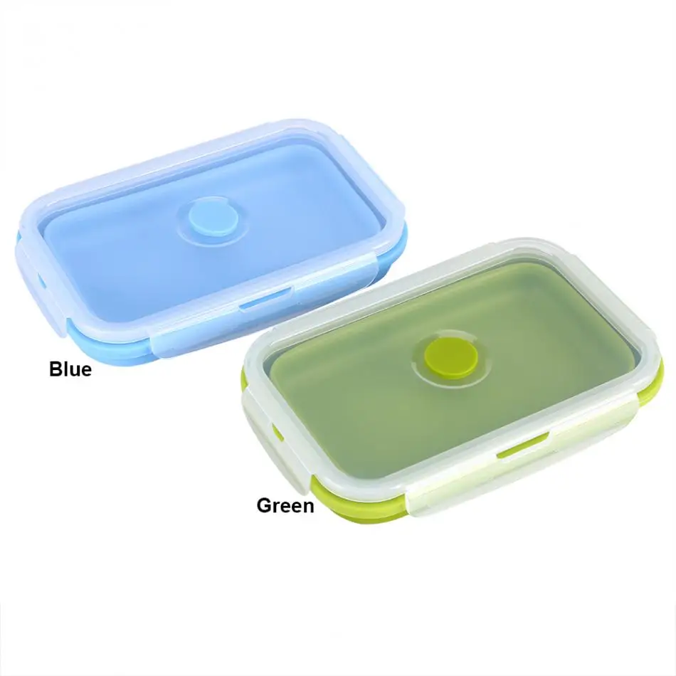 800 мл Силиконовый складной ящик Bento Портативный Ланч-бокс для еды столовая посуда