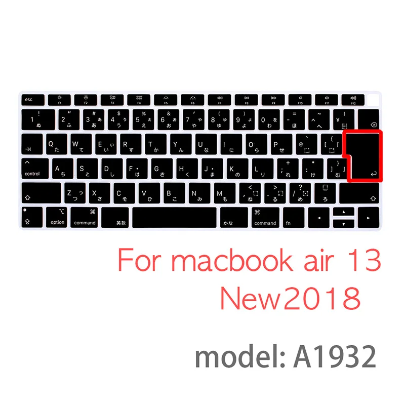 2018 air13 A1932 Японская Клавиатура для ноутбука версии Обложка для macbook air pro 13" 1" силиконовый чехол A1466 A1502 A1278 A1398 A1286 защитная пленка - Цвет: 2018 air13 A1932