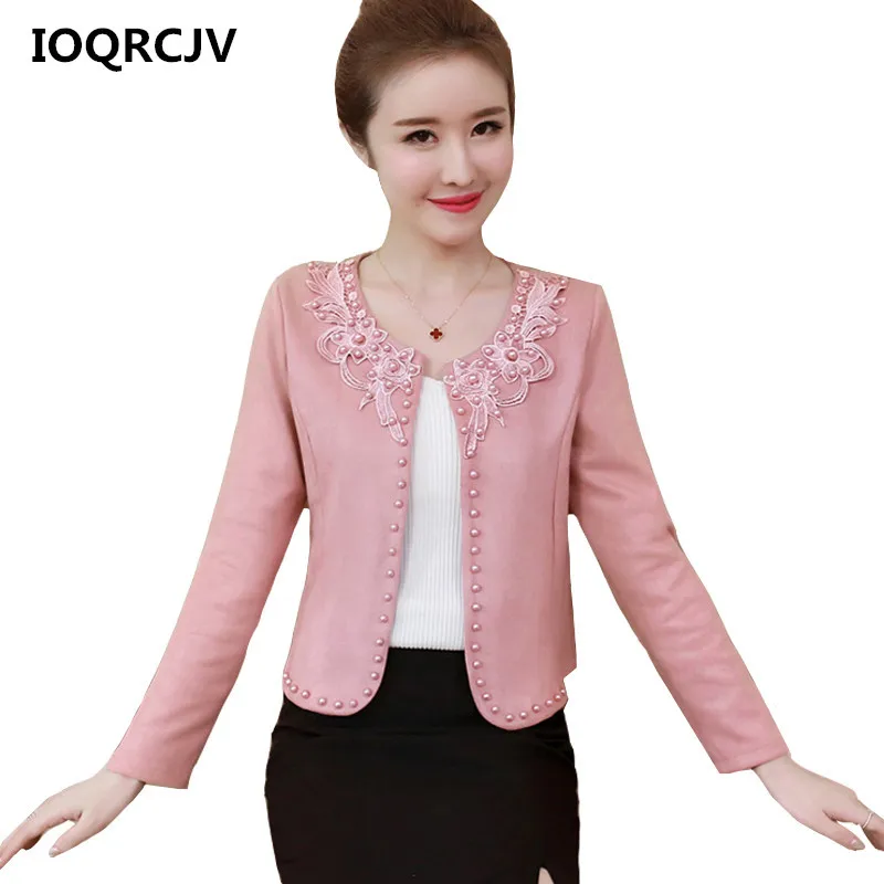 

Women Basic Jacket 2019 Spring and Autumn Suede Short Jacket Thin Long Sleeve Cardigan Windbreaker Female Casual Outerwear R263