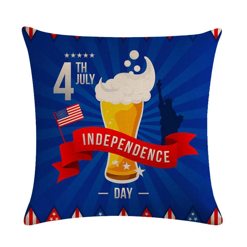 American Style Decorative Cushion Covers Vintage Retro Independence Day Throw Pillow Cover Pillowcases For Sofa Chair Home Decor | Дом и сад