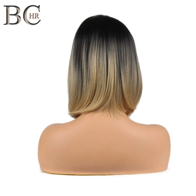 Парики BCHR Bob короткие прямые волосы для черных женщин Ombre блонд/серый