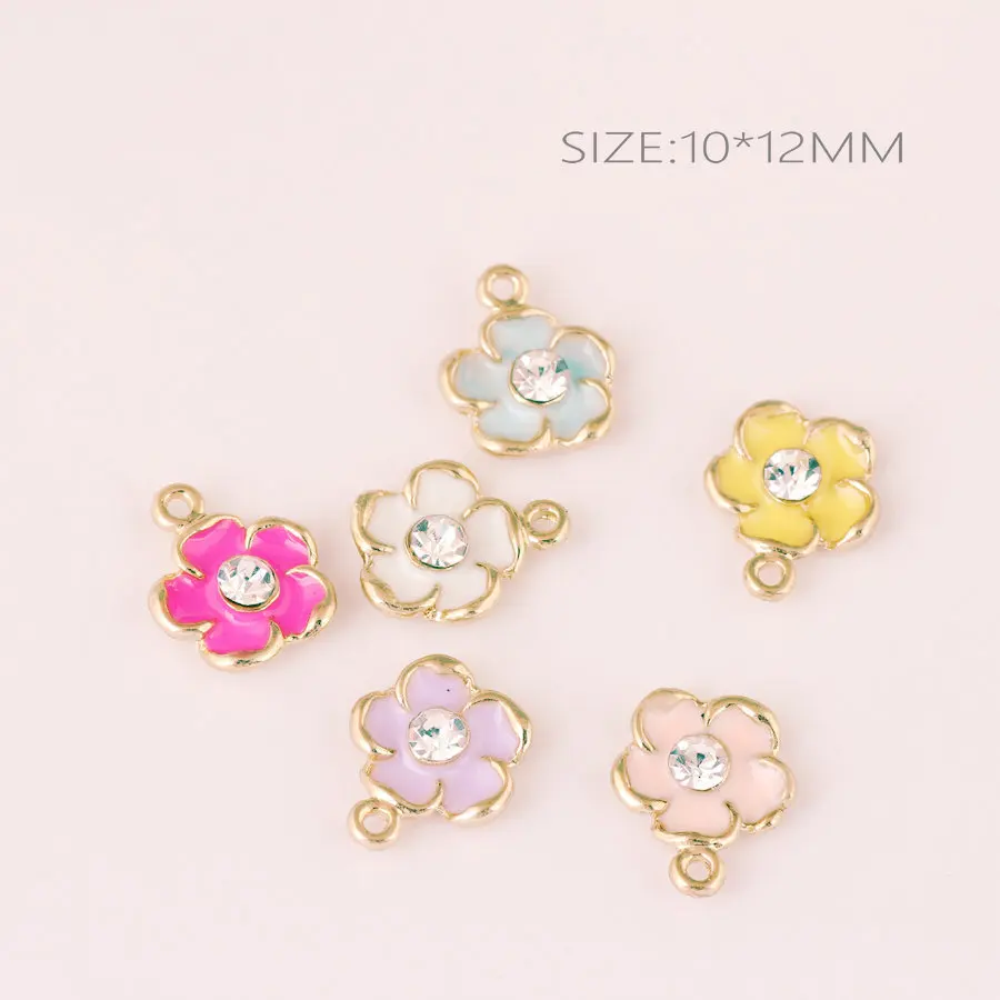 Заводская цена горный хрусталь сердечник эмаль цветок шармы 120 шт. 60 шт./лот