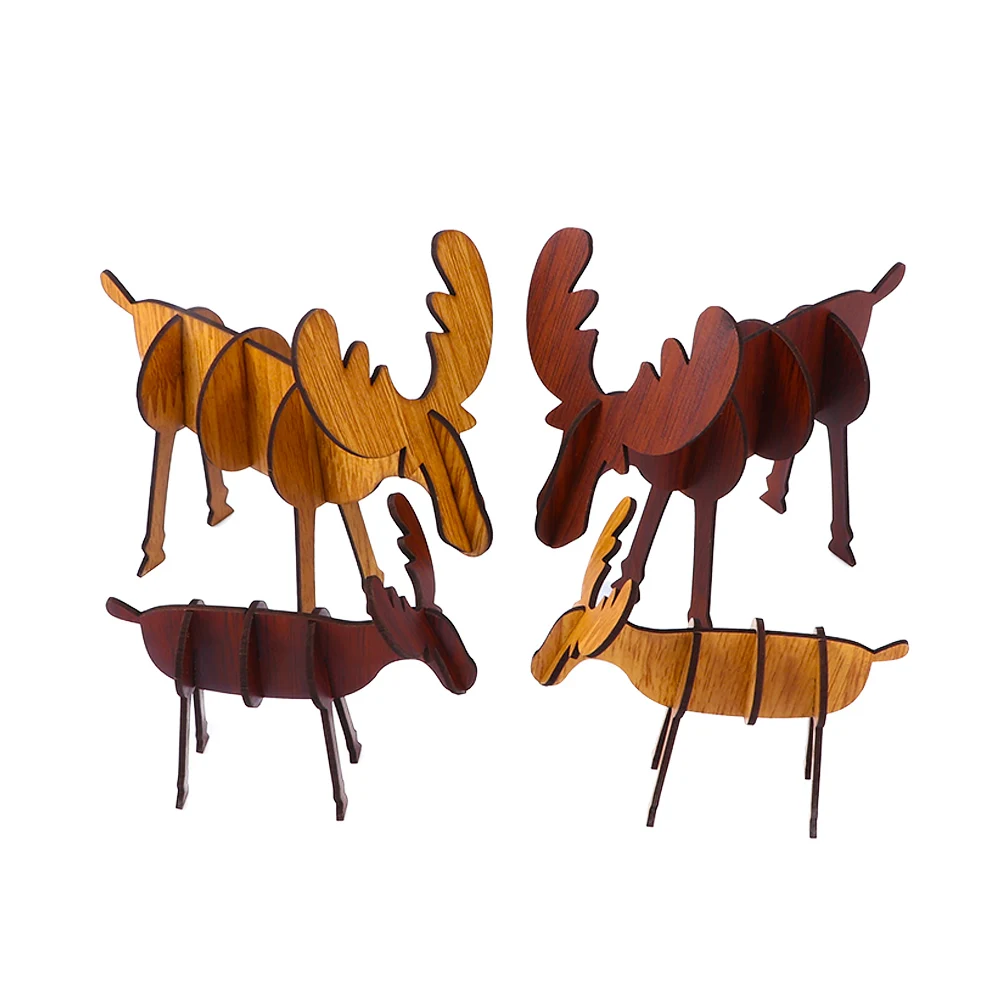 1 шт. новинка деревянный олень Рождественский лось сборные поделки винтажные