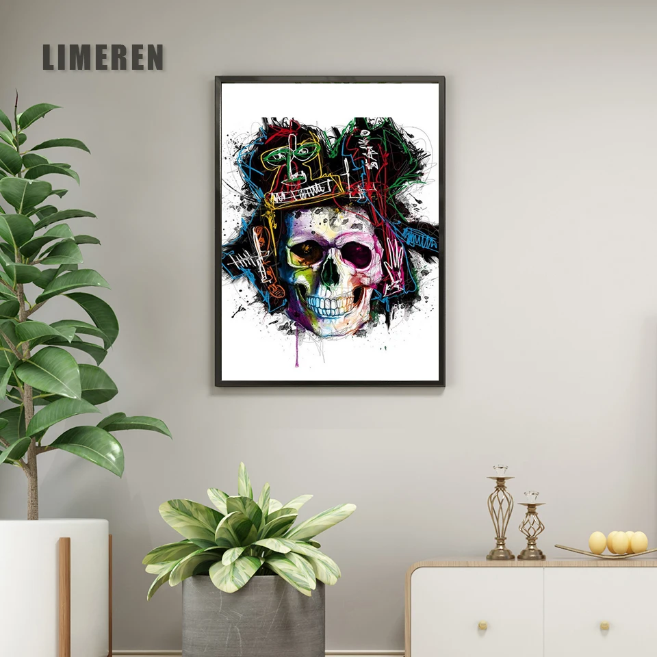 Картина на холсте настенные картины принты красочный череп без рамки домашний