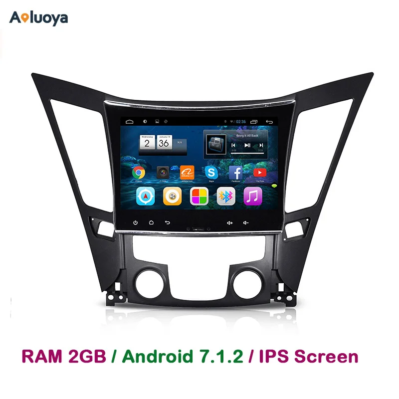 Aoluoya 2 ГБ Оперативная память Android 7 1 автомобиль DVD gps плеер для hyundai Sonata YF I40 I45 I50 2011 2012