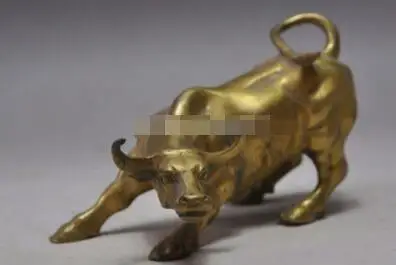 Китайский бронзовый медь Зодиак животное зверь скот бык рынок счастливое