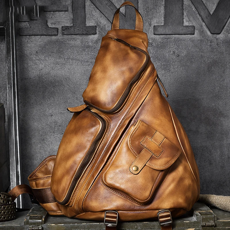 Сумка-мессенджер из натуральной воловьей кожи для мужчин и женщин винтажная