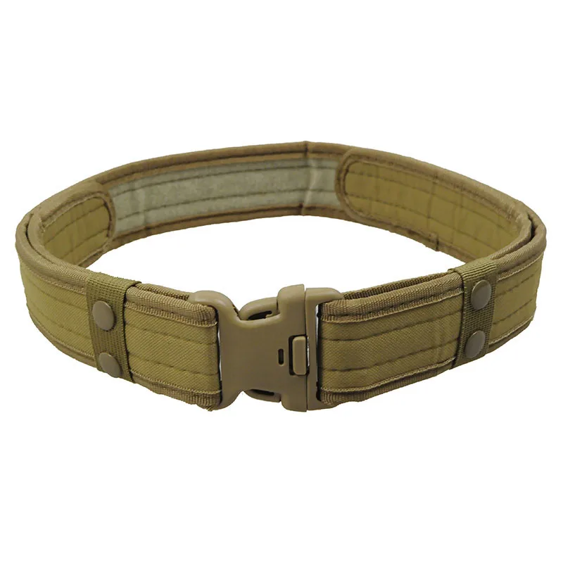 type1 Khaki Tac Combat 2 дюймов холст Duty тактический спортивный ремень с пластиковой пряжкой армейский военный Регулируемый Открытый Крюк для вентилятора и петли пояса - Цвет: type1 Khaki