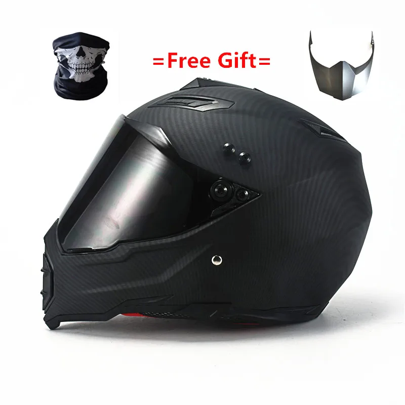 matte ABS material BYE New Motorcycle Helmet Men Full Face Helmet Moto Riding ABS Material Adventure Motocross Helmet Motorbike DOT Certification - Цвет: matte ABS material