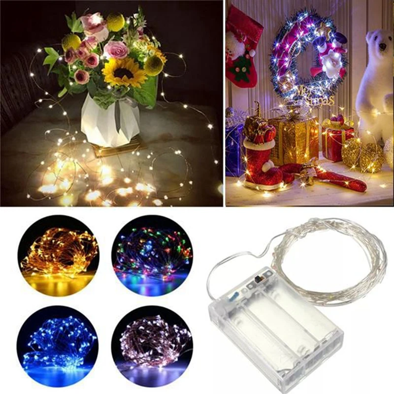 Светодиодная гирлянда из серебристого провода гибкая сказочная ночное