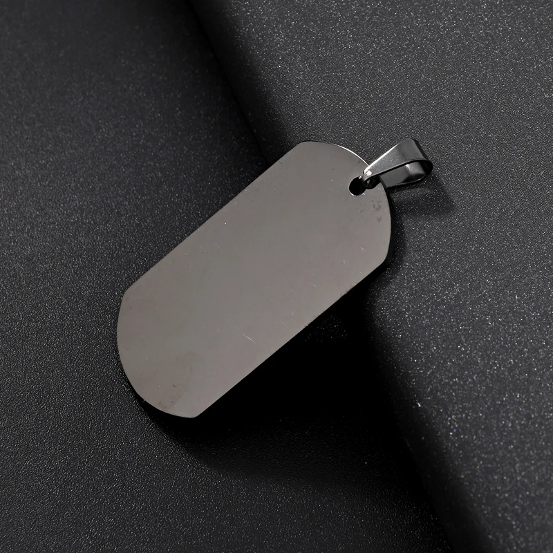 1 шт. черная армейская метка из нержавеющей стали мужская и женская подвеска панк