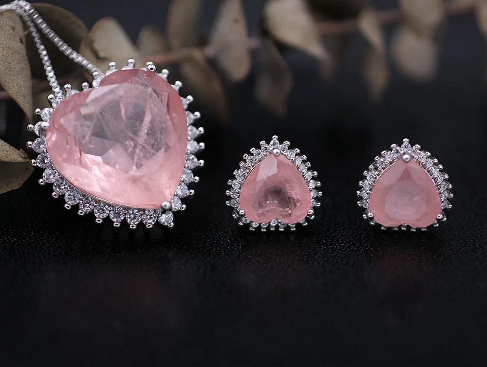 Серьги-гвоздики и ожерелья с подвеской в форме сердца | Наборы украшений