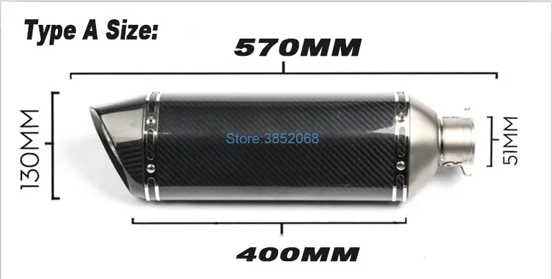 Длина 570 мм/470 мм/380 мм левая/правая сторона Yoshimura мотоцикл выхлопной глушитель выхлопная труба глушителя для мотоцикла с DB Killer