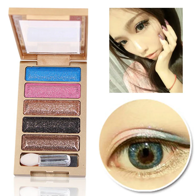 Professional 5 color eye shadow palette pearly luster Luminous Glitter Shimmer make-up acccessory women beauty accessories |