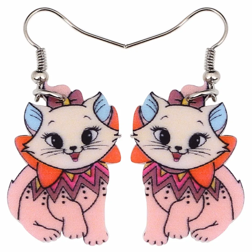 WEVENI акриловые серьги гвоздики с животными висячие улыбкой кошкой питомцем