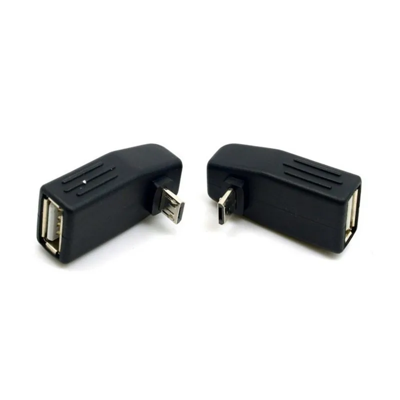 2шт 90 градусов вверх и вниз прямоугольный Micro usb type B к USB Женский OTG адаптер разъем