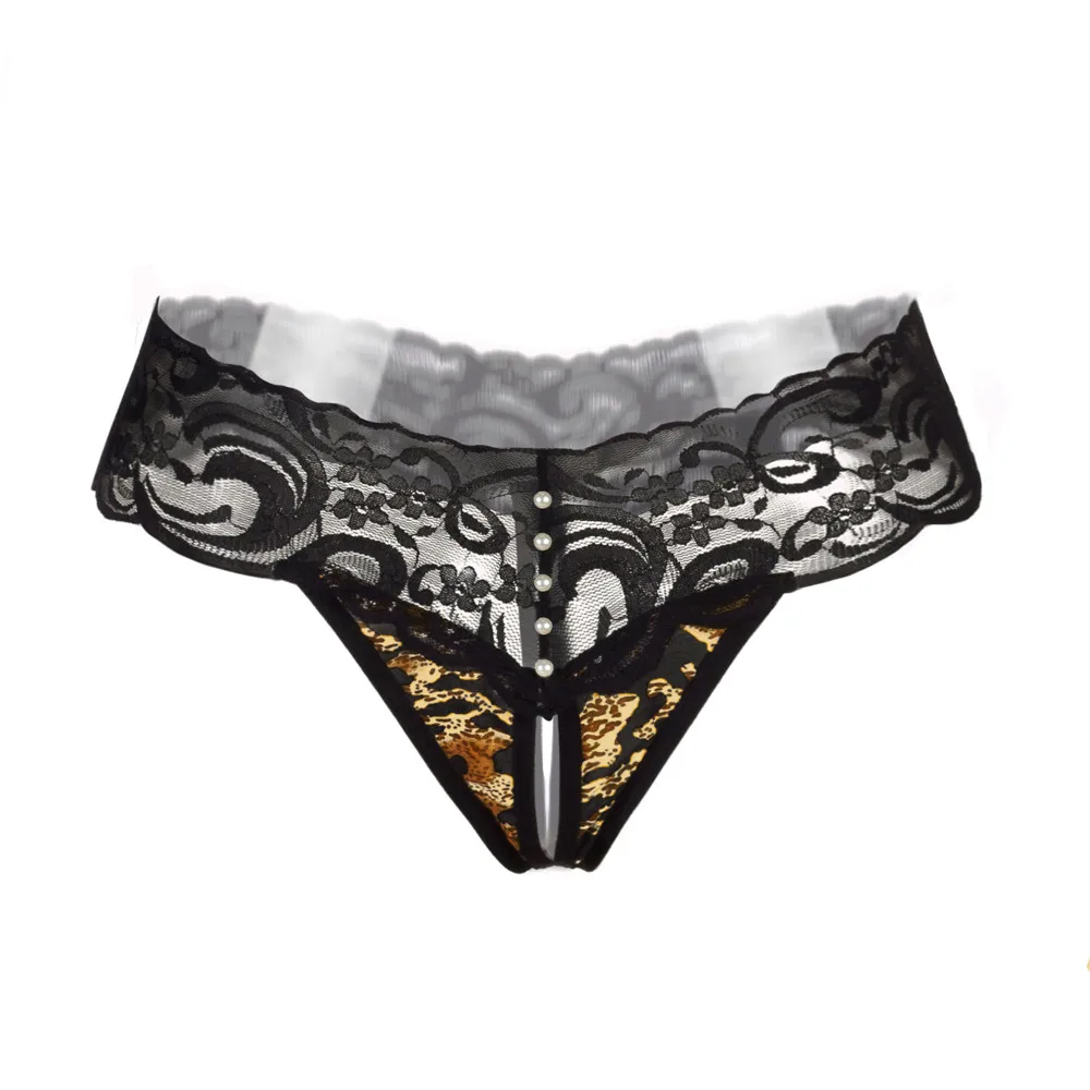2019 Модные женские Соблазнительные леопардовые трусики кружевные стринги с