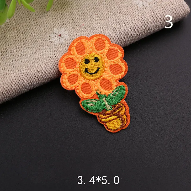 10 шт./лот вышитые подсолнухи очки смайлик Железный На шить на одежде DIY сумки