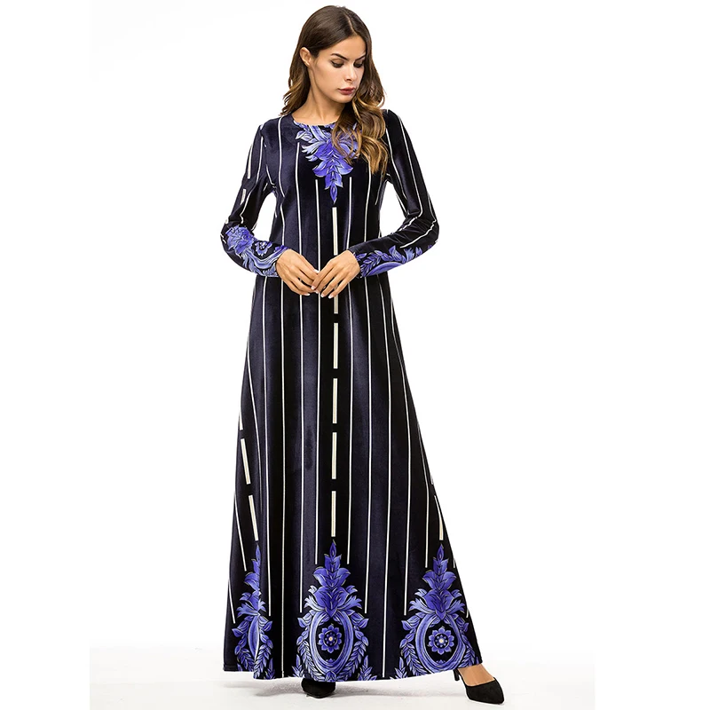 Абая для женщин Кафтан бархат абайя Турция мусульманский хиджаб зимний длинный