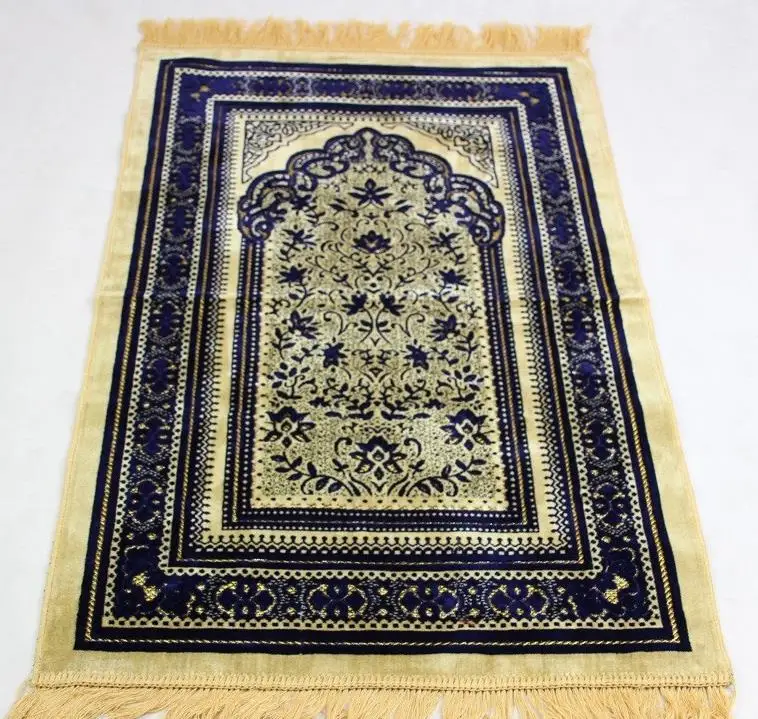 Прямая поставка мусульманская молитвенная молельный коврик Salat Musallah молитвенный коврик ТАПИС ковровое покрытие Banheiro туристический коврик - Цвет: Синий