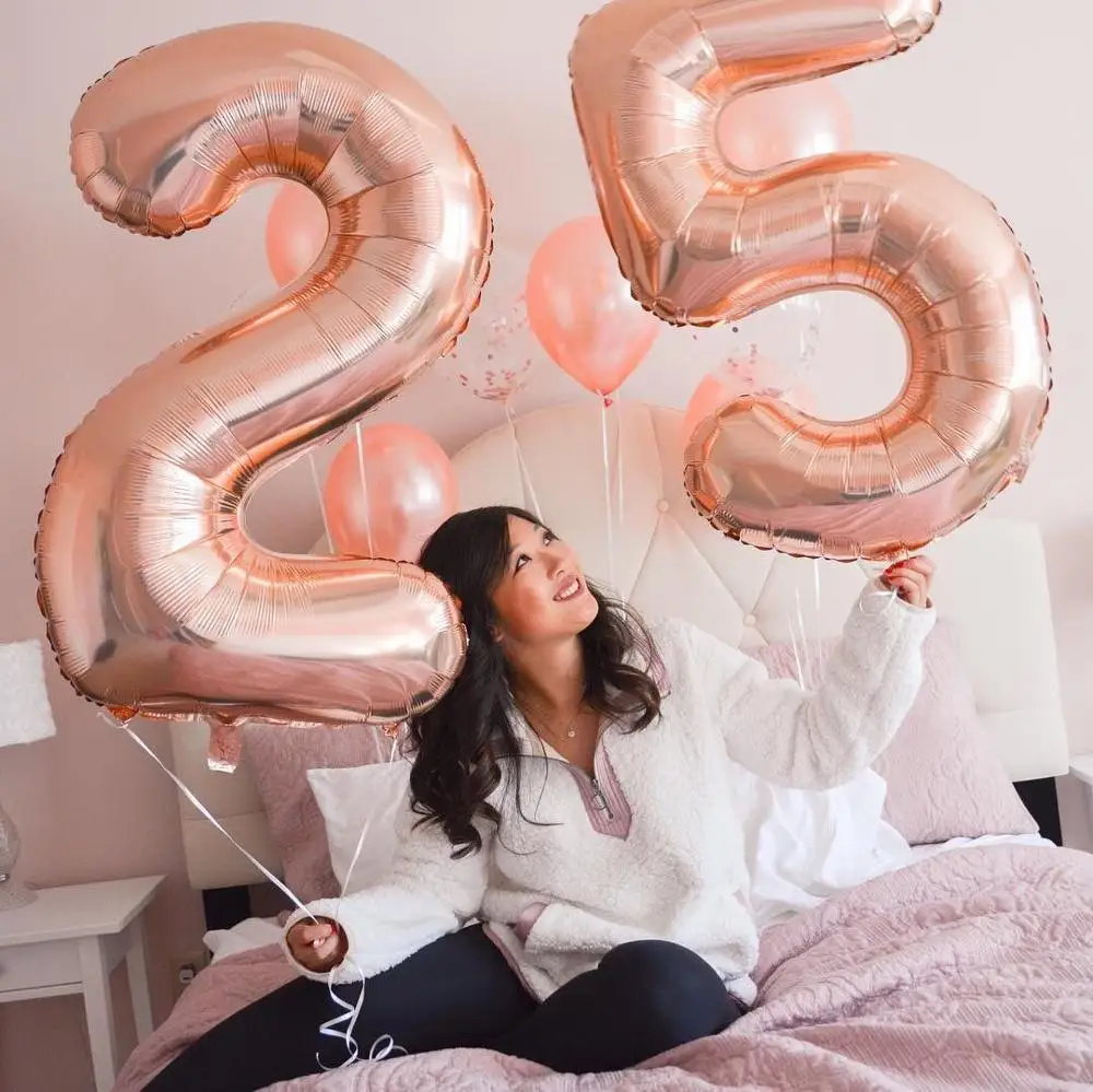 2 шт. фольгированные гелиевые шары с цифрами 30/40 дюйма|number 21|number 40number decoration |