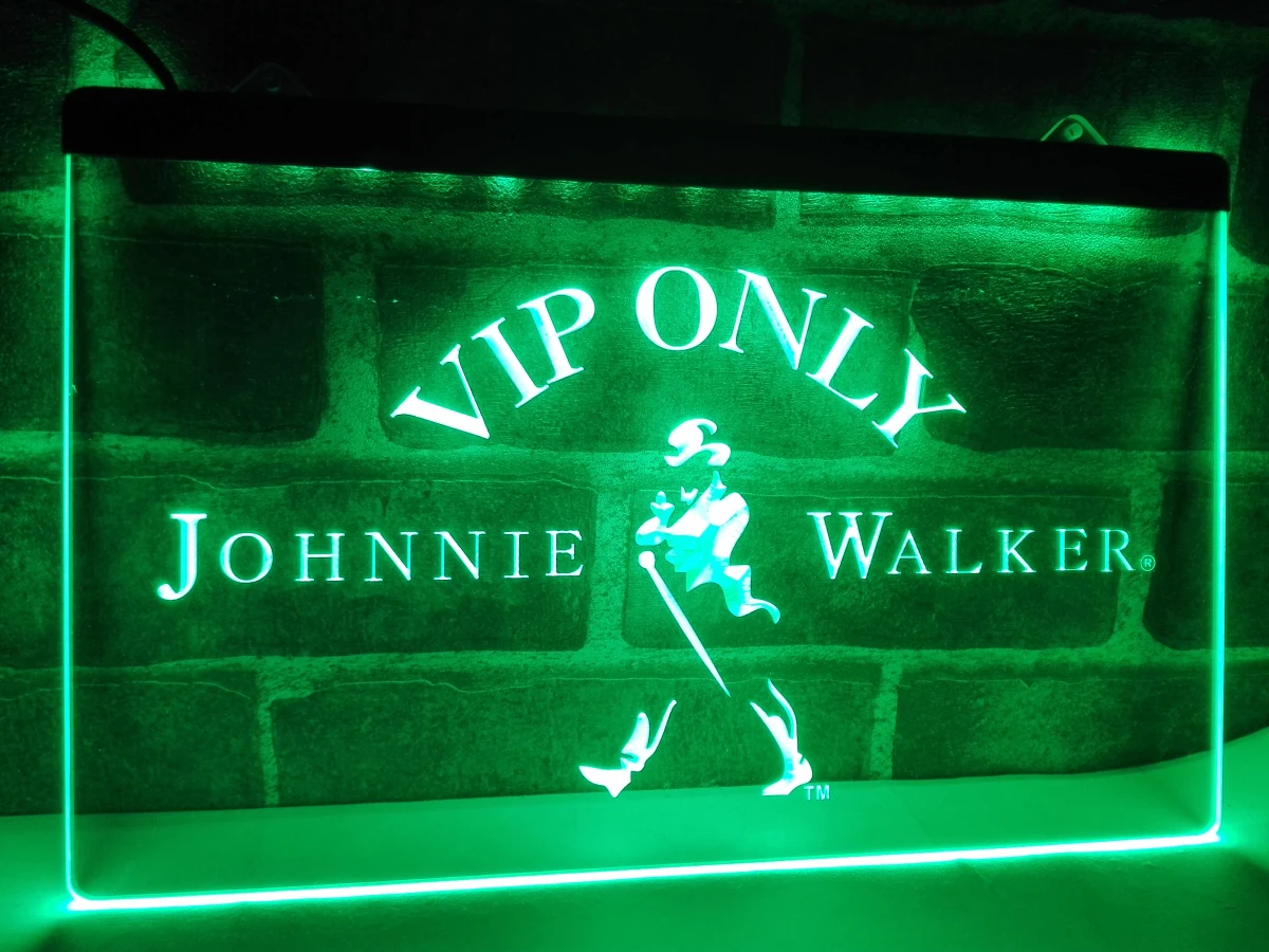 LA438 VIP Только Johnnie Walker виски светодиодный неоновый светильник знак для домашнего