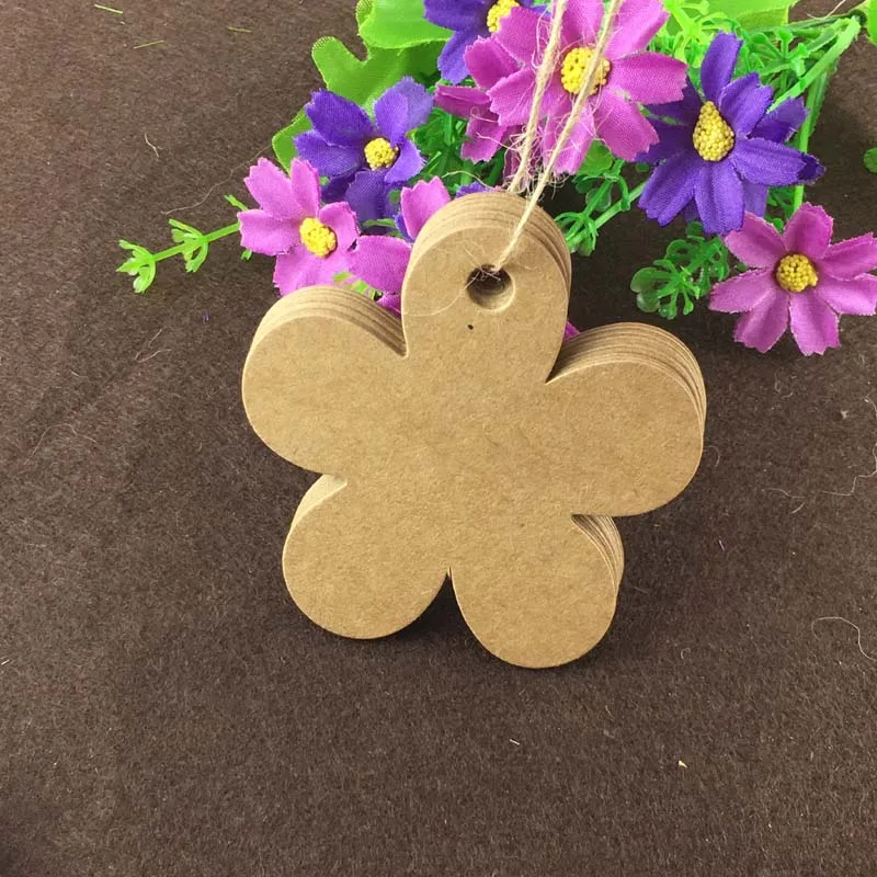 400 шт./лот бумажные ценники Цветочная Подарочная бирка Пустые бирки для