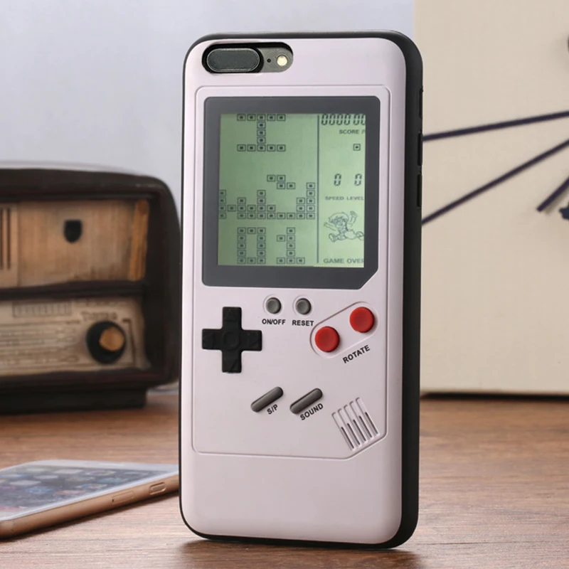 Чехол для игрового автомата iPhone X 10 XR XS Max 6 6s 7 8 Plus тетрис Мягкий край Жесткий Capinha
