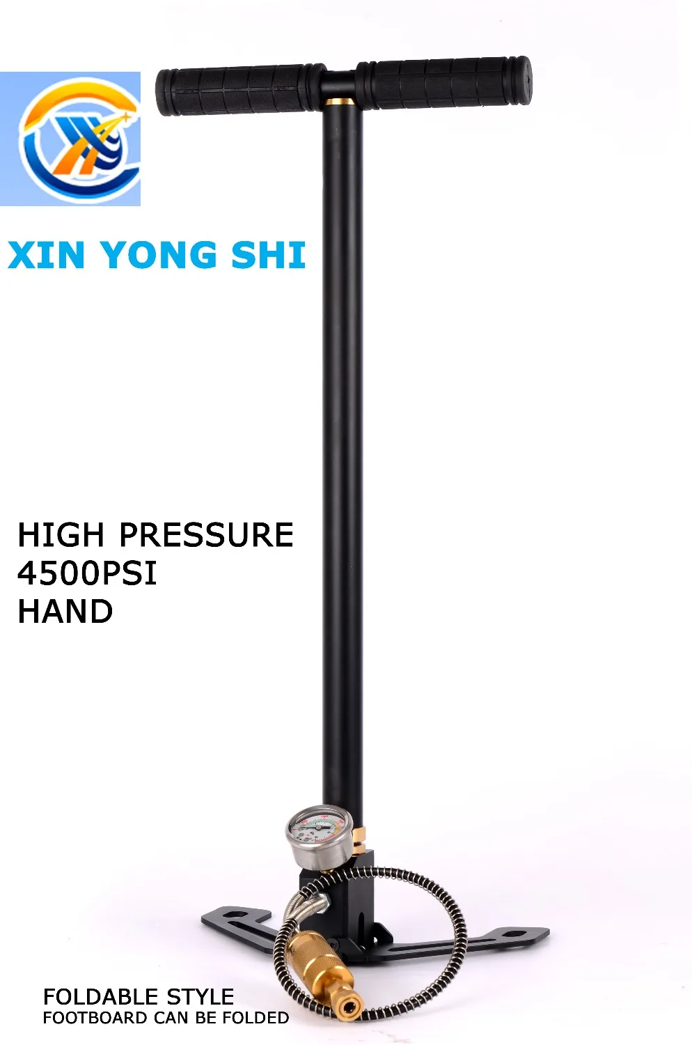 Насос воздушный складной с манометром 4500psi 300 бар 30 мпа|hand operated air pump|high pressure pcppump hand