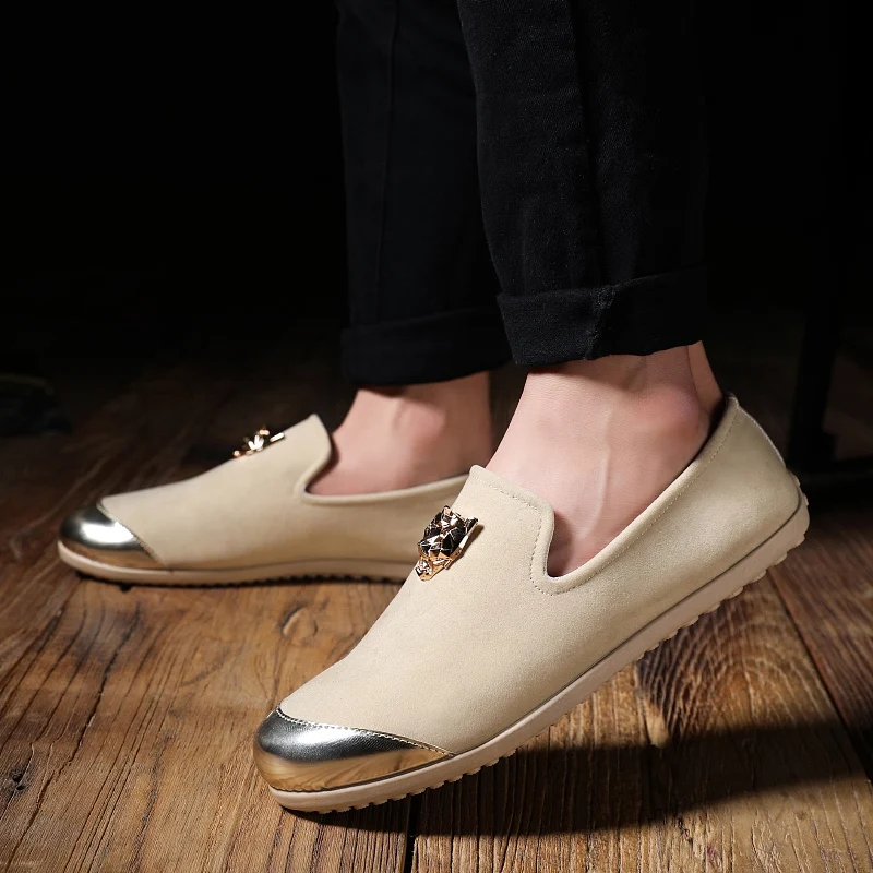 Повседневные туфли из флока Для мужчин без застежки Лоферы модные Прогулочные