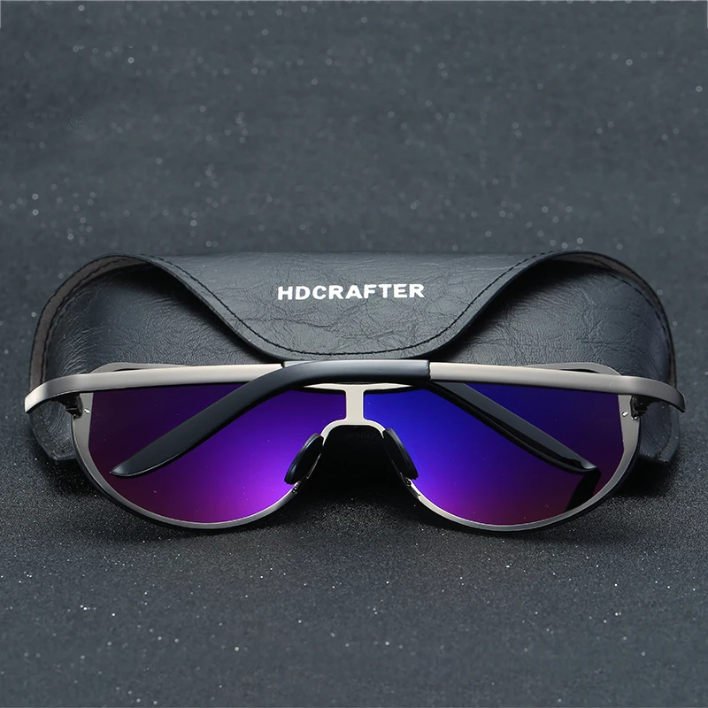 HDCRAFTER, мужские солнцезащитные очки без оправы, поляризационные, UV400, линзы, для вождения, солнцезащитные очки, мужские очки, аксессуары для мужчин, очки с чехлом, чехол