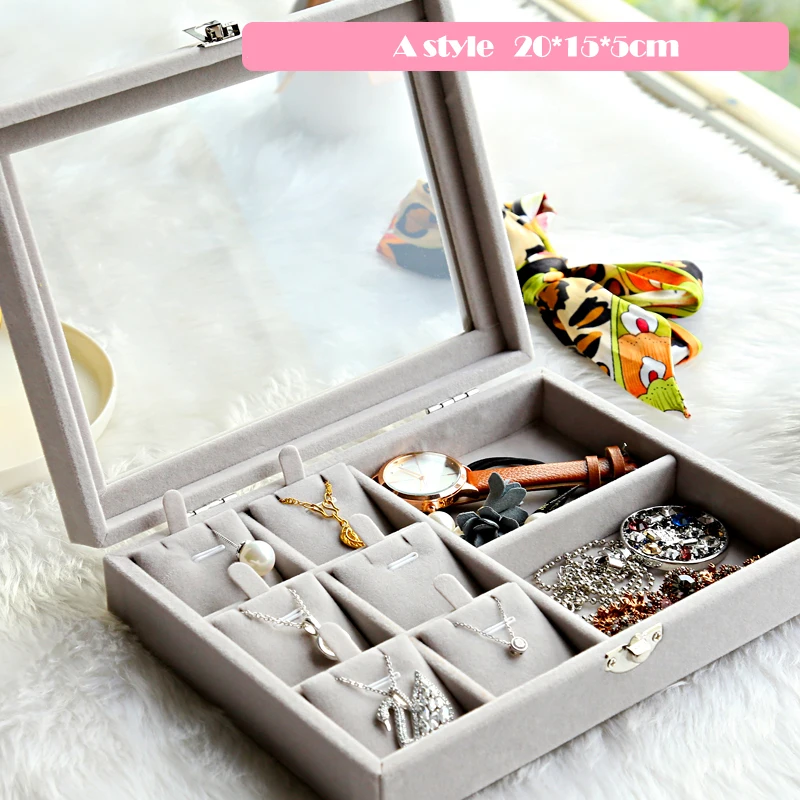 

New Jewelry Box Gift Box for Jewelry Packaging Display Velvet Large Women Makeup Case Luxury Earring Ear Nail Jewelry Storage