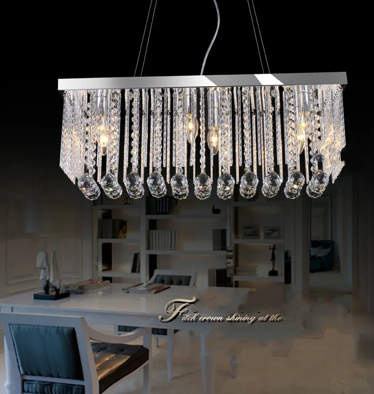 Sunroom разделенный подвесной светильник современный Серебряный Хрустальный
