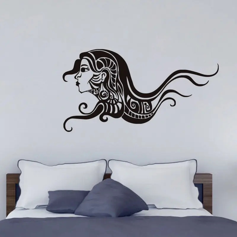 Для девочек Красота салон Наклейка на стену Племенной тема Парикмахерская