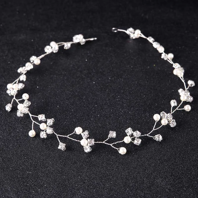 Gold/Silver Color Crystal Headband Pearl Tiaras de Noiva Hair Jewelry Women Headpiece Ornaments Wedding Accessories VL | Украшения и