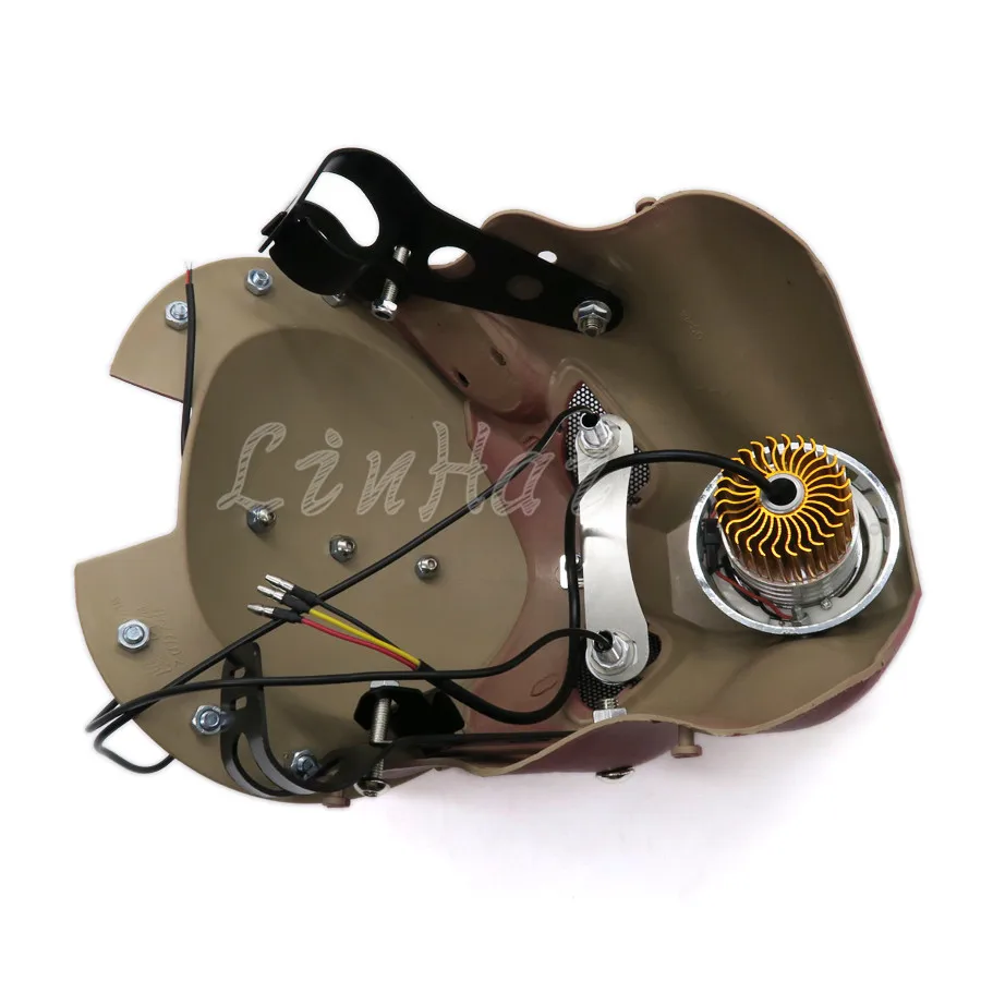 Мотоциклетные красные светодиодные фары с черепом и кронштейном для Harley Honda Yamaha