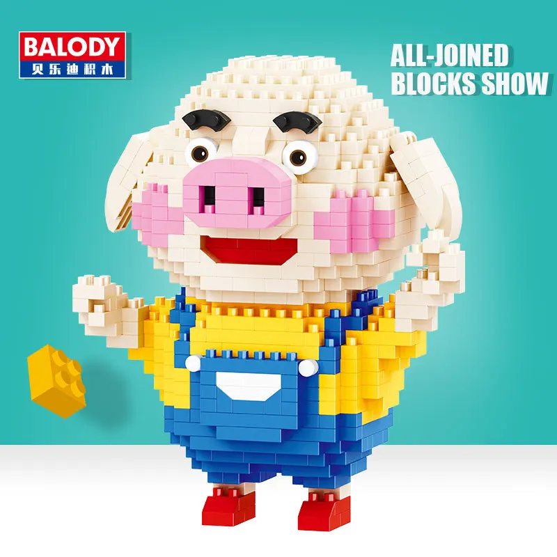 Balody 721 шт. Pigsy милый 18083 свинья Игрушечная модель животного DIY Diamond Мини