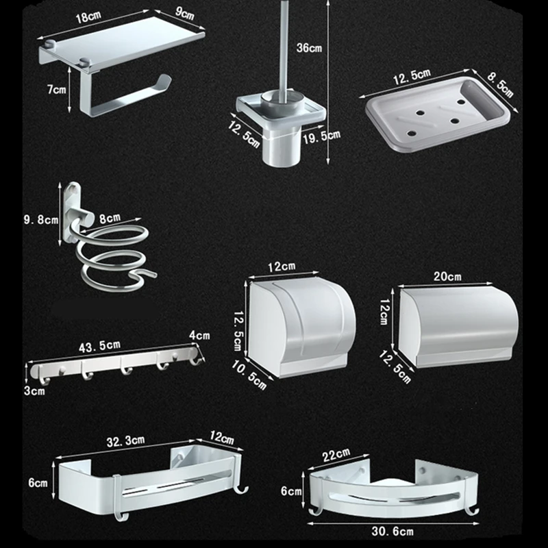 Hongdec настенное крепление пространства Алюминий белый аксессуары для ванной